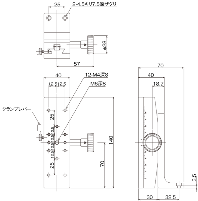 中央精機 LV-243 長作動精密 Z軸ステージ 60×155