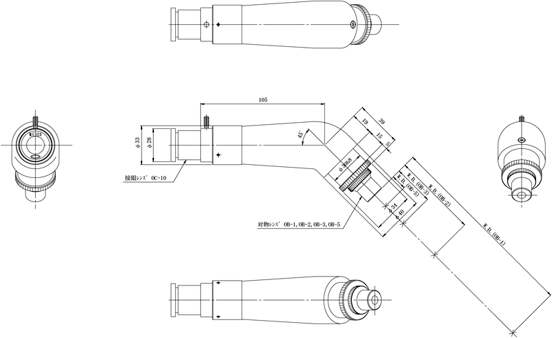 中央精機 C型鏡筒 対物0.5接眼20クロス TS-C-05-20-2 通販