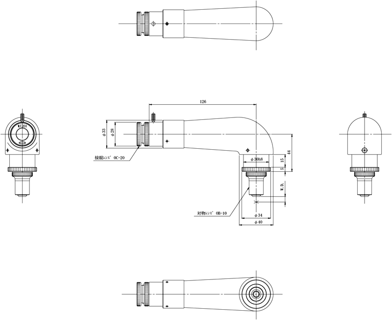 中央精機 C型鏡筒 対物10接眼20クロスミクロ TS-C-10-20-4